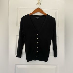 Banana Republic black lightweight cardigan with gold buttons size XS